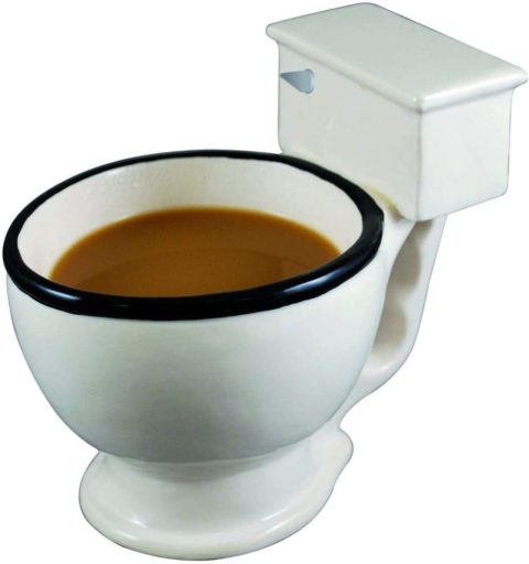 coffee mug shaped like a toilet