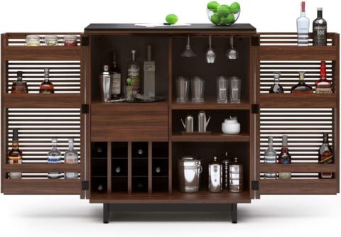 Modern Bar Cabinet modern bar cabinet in walnut.